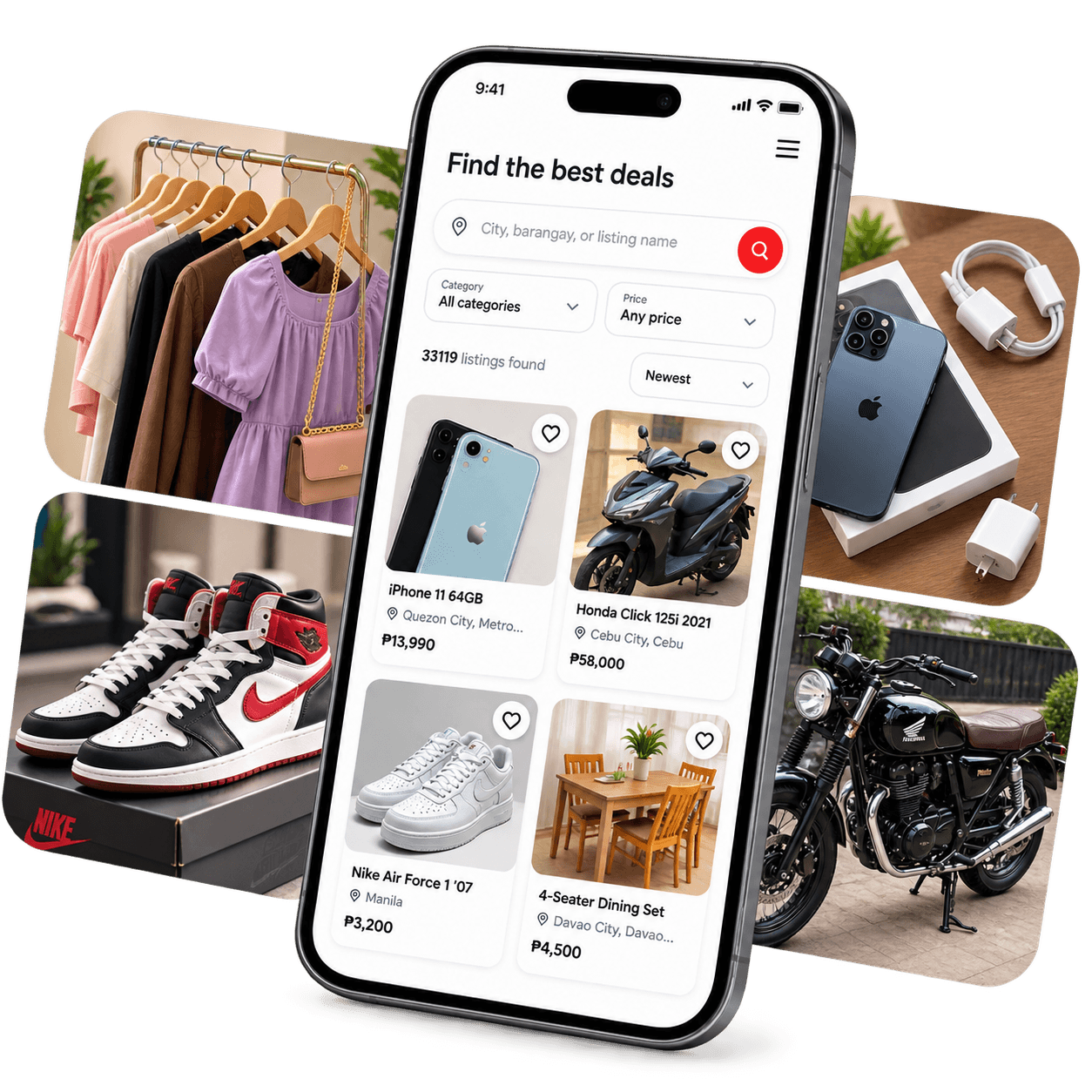 Browse phones, sneakers, motorcycles, and furniture deals on PH.Sale