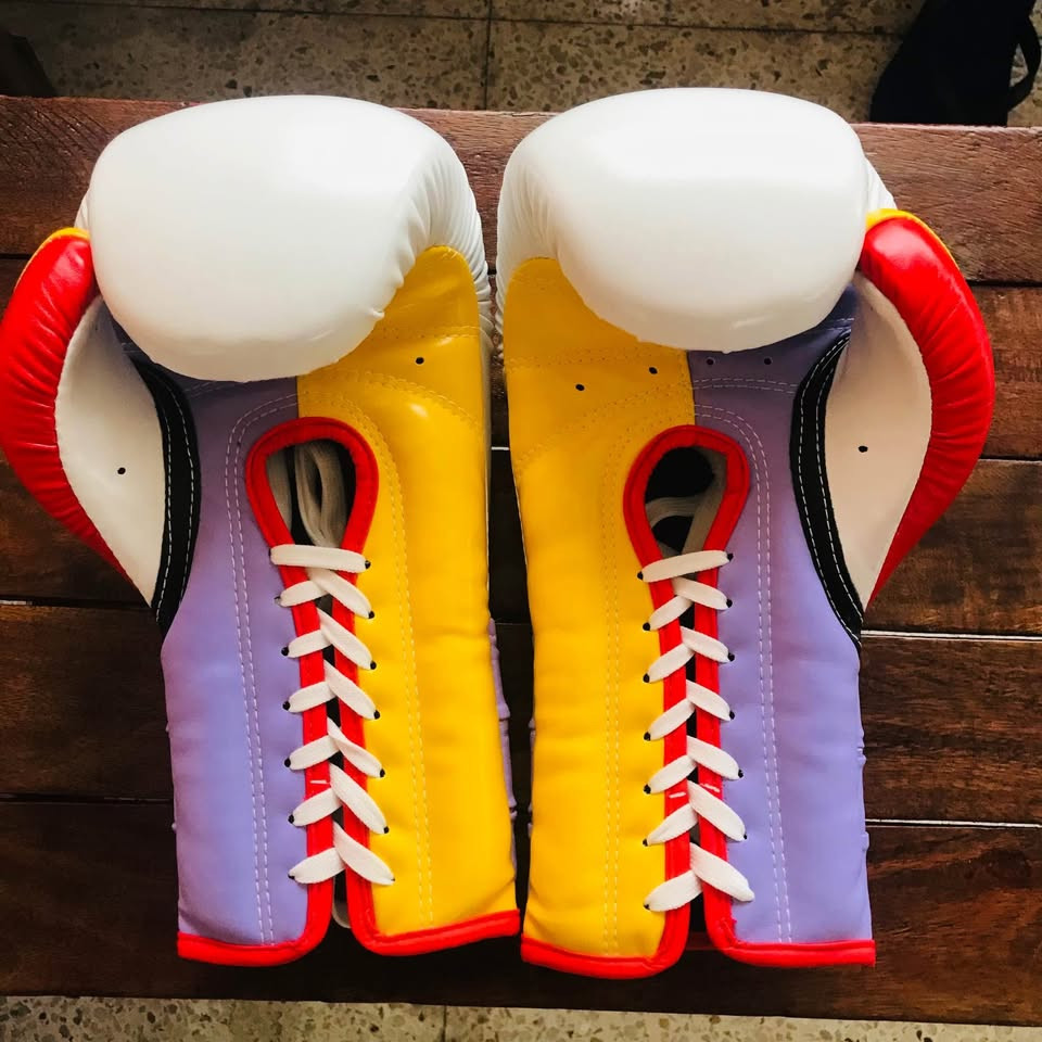 laced boxing gloves photo 3