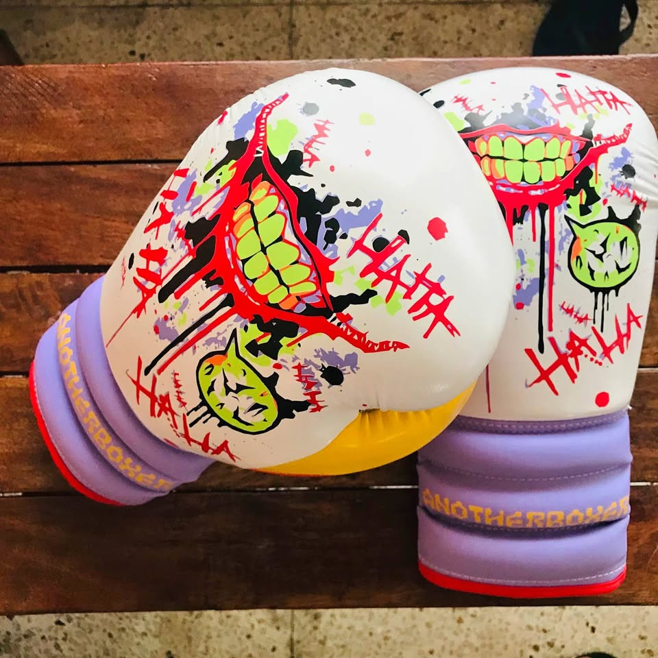 laced boxing gloves